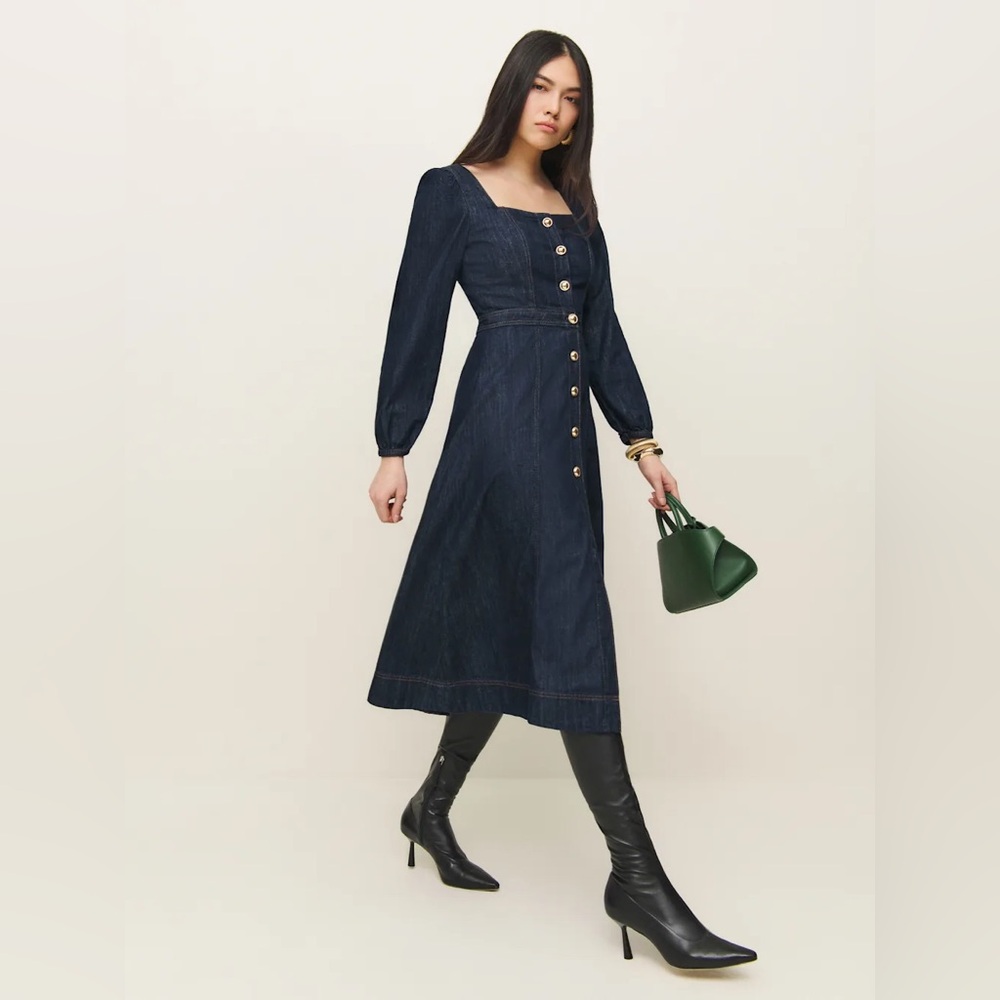Reformation Celeste Denim Midi Dress
